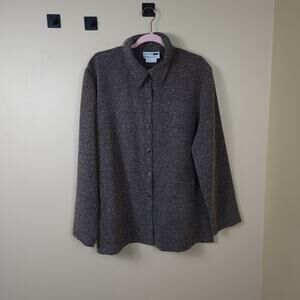 Vintage Leslie Fay Haberdashery button up sweater shirt Size 18